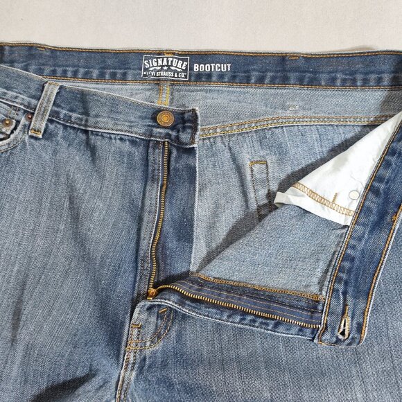Signature by Levi Strauss jeans men's size W44/L32 denim blue colour bootcut - Picture 9 of 15